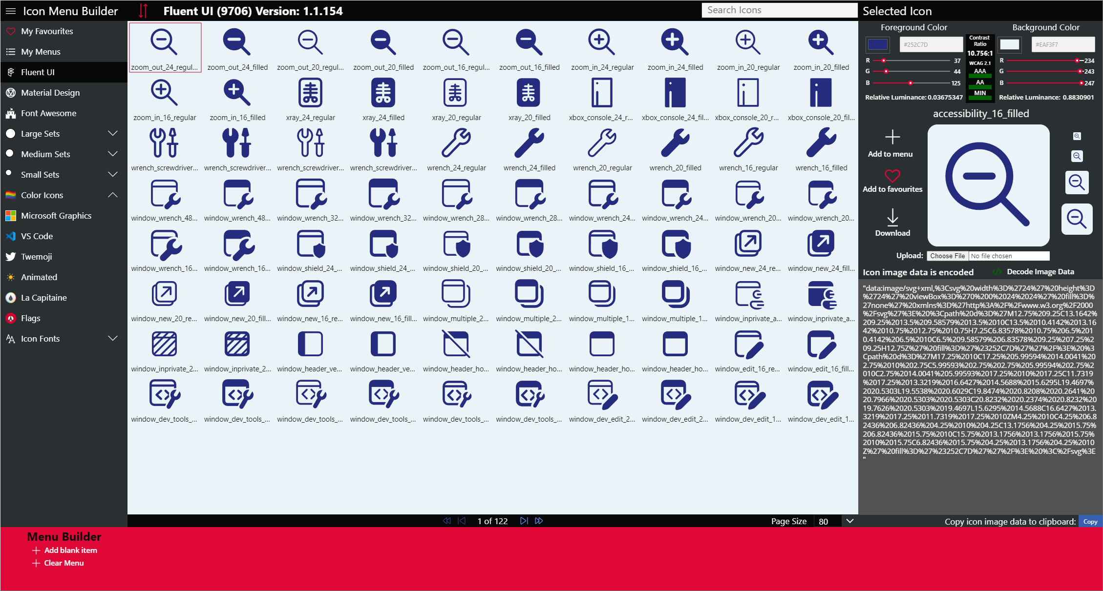 Fluent UI Icons PowerApps Icon Menu Builder V2